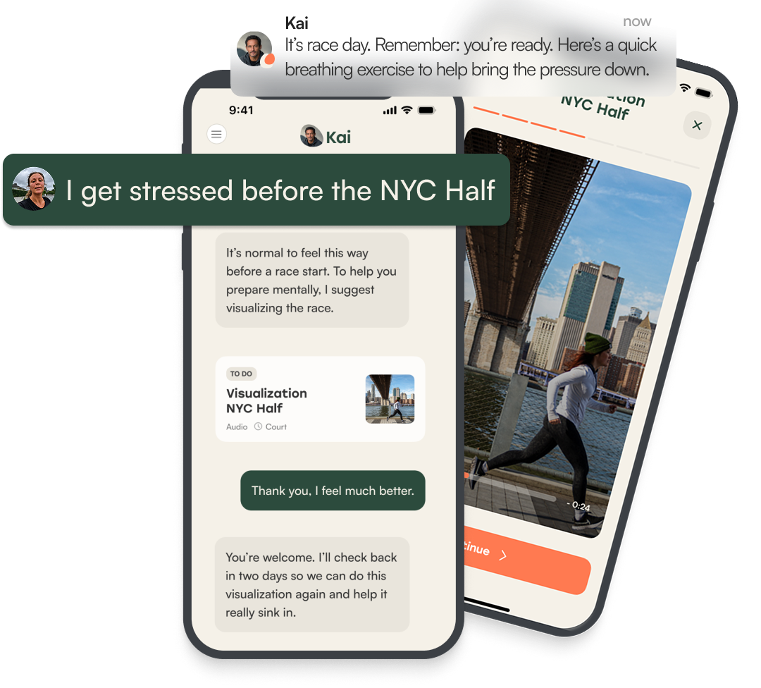 Kairn app preview — Meet Kai, your running mental coach